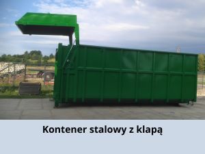 Kontener stalowy z otwartą klapą